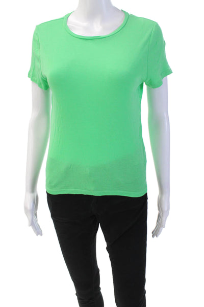 Alice + Olivia Womens Basic T-Shirt Green Size S