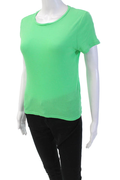 Alice + Olivia Womens Basic T-Shirt Green Size S