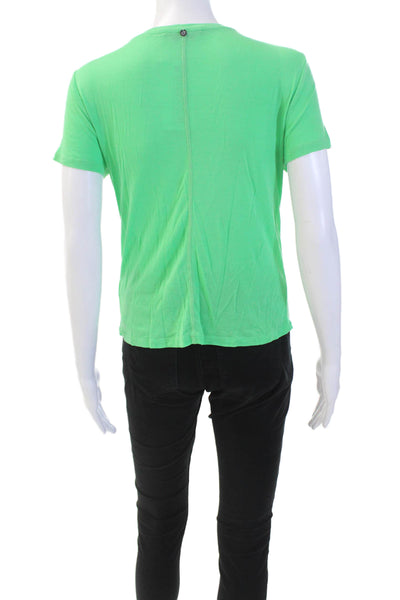Alice + Olivia Womens Basic T-Shirt Green Size S