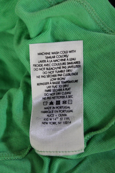 Alice + Olivia Womens Basic T-Shirt Green Size S