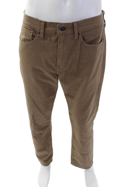 J Crew Mens Cotton Straight Leg Denim Jeans Brown Size 33X30