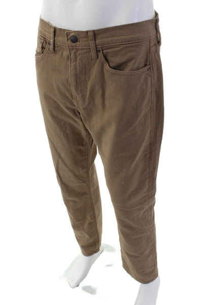 J Crew Mens Cotton Straight Leg Denim Jeans Brown Size 33X30