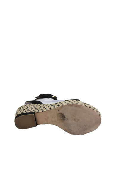 Paloma Barcelo Womens Ankle Strap Wedge Sandals Beige Size 38 8