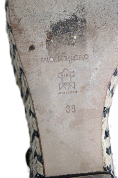 Paloma Barcelo Womens Ankle Strap Wedge Sandals Beige Size 38 8