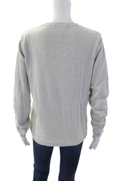 Brandy Melville Womens Cotton V-Neck Sweater Top Gray Size OS