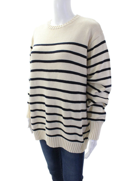 Brandy Melville Womens Cotton Striped Sweater Top Beige Size OS