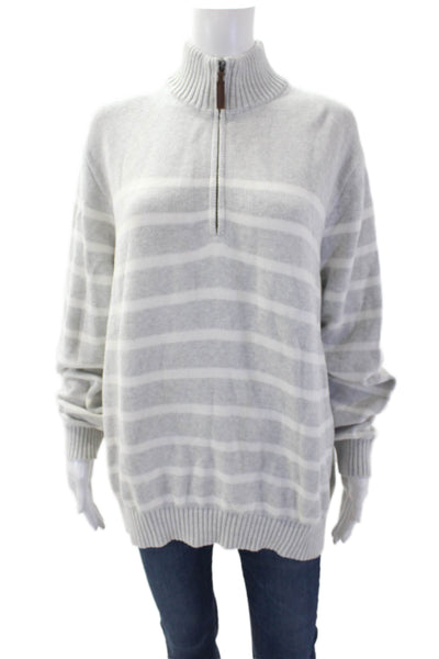 Brandy Melville Womens Cotton Stripe High Neck Sweater Gray Size OS