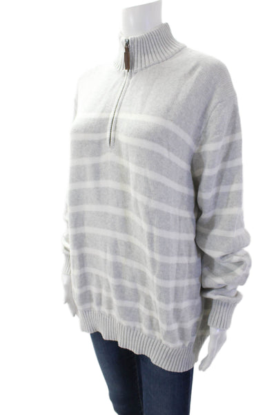 Brandy Melville Womens Cotton Stripe High Neck Sweater Gray Size OS