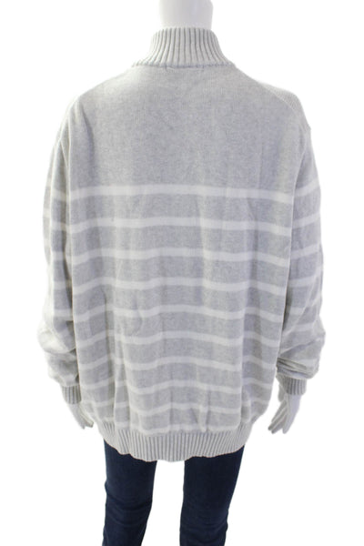 Brandy Melville Womens Cotton Stripe High Neck Sweater Gray Size OS