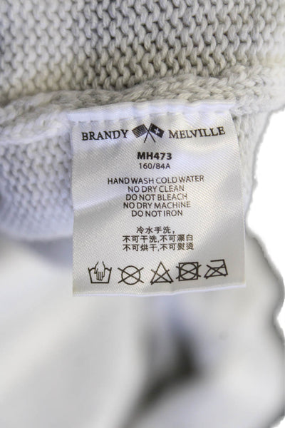 Brandy Melville Womens Cotton Stripe High Neck Sweater Gray Size OS