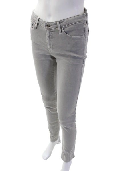 AG Adriano Goldschmied Womens Zipper Fly Mid Rise Skinny Jeans Gray Size 26