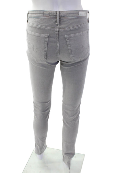 AG Adriano Goldschmied Womens Zipper Fly Mid Rise Skinny Jeans Gray Size 26