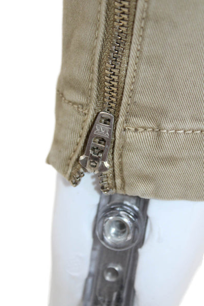 J Brand Womens Zipper Fly High Rise Slim Cut Pants Brown Cotton Size 25