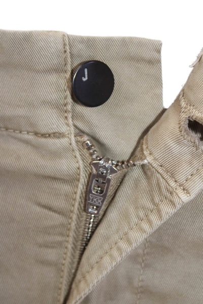 J Brand Womens Zipper Fly High Rise Slim Cut Pants Brown Cotton Size 25