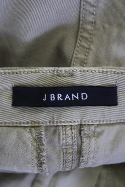 J Brand Womens Zipper Fly High Rise Slim Cut Pants Brown Cotton Size 25
