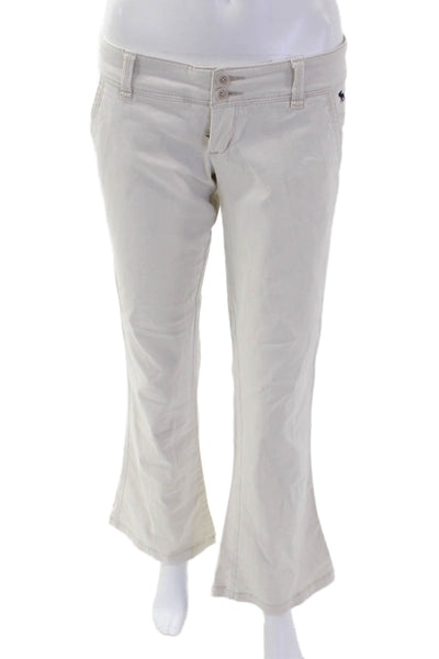 Abercrombie & Fitch Womens Zipper Fly Mid Rise Flare Leg Pants White Size 2