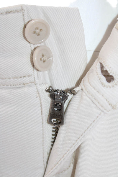 Abercrombie & Fitch Womens Zipper Fly Mid Rise Flare Leg Pants White Size 2