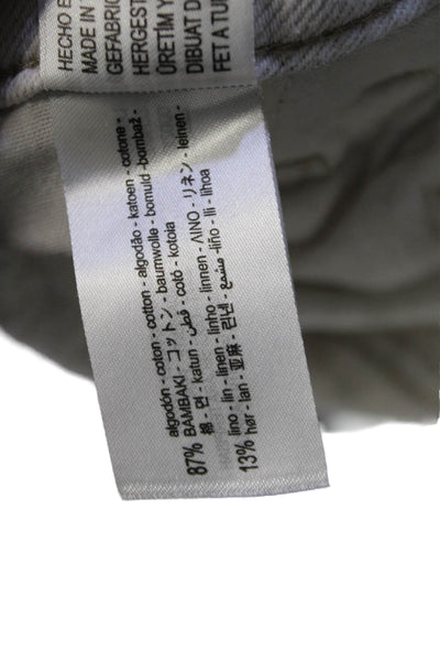 Zara Womens High Rise Baggy Straight Leg Denim Jeans Gray Size Large
