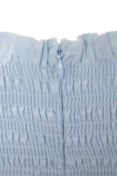 Rachel Parcell Womens Smocked Square Neck Short Sleeve Dress Blue Size XS
