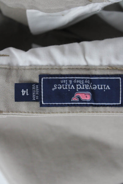Vineyard Vines Childrens Boys Slim Leg Khaki Pants Beige Size 14