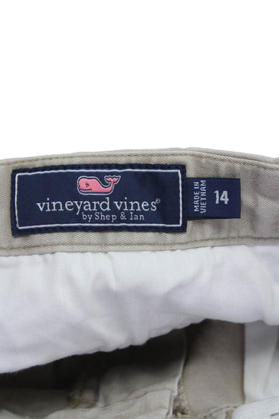 Vineyard Vines Childrens Boys Chino Shorts Beige Cotton Size 14