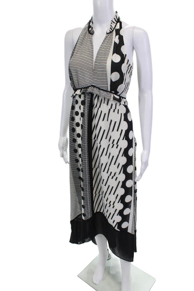 Maeve Anthropologie Womens Polka Dot A Line Maxi Dress Black White Size 2