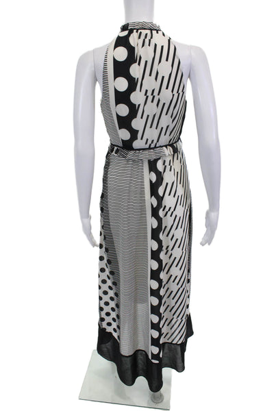 Maeve Anthropologie Womens Polka Dot A Line Maxi Dress Black White Size 2