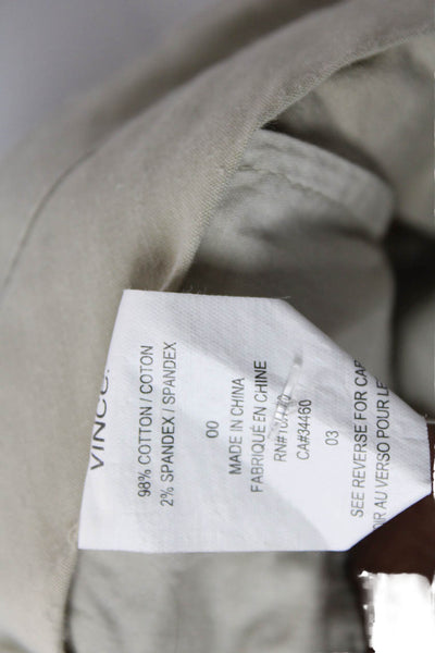 Vince Womens Mid Rise Zip Up Bermuda Shorts Beige Cotton Size 00