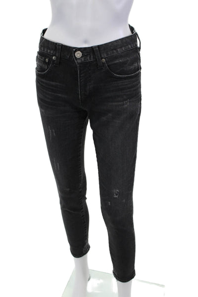 Moussy Womens High Rise Skinny Leg Jeans Black Cotton Size 26