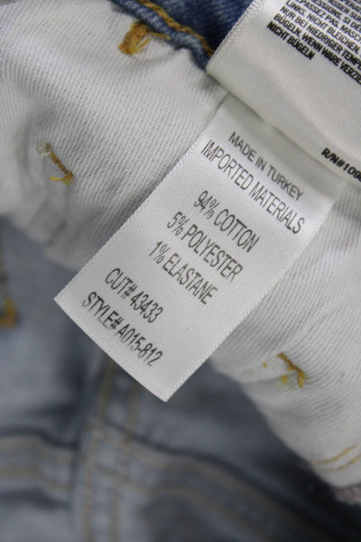Agolde Womens High Rise Light Wash Skinny Leg Jeans Blue Cotton Size 24