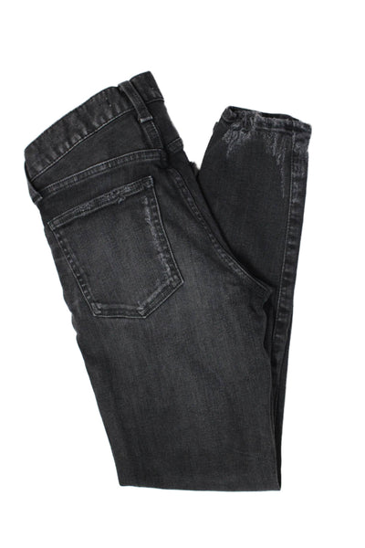 Moussy Womens Mid Rise Skinny Leg Ripped Jeans Black Cotton Size 24