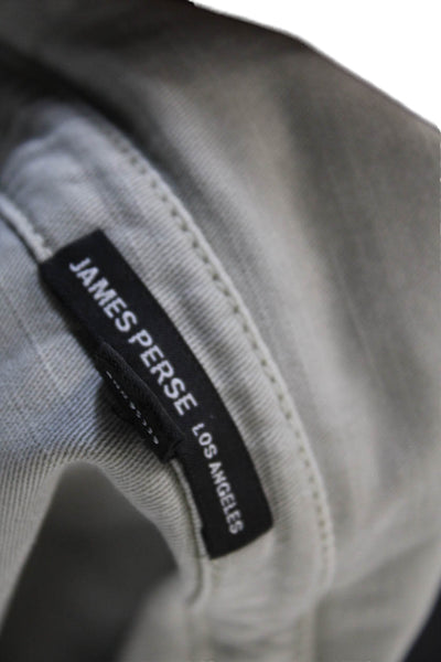 James Perse Womens Half Button Down Jogger Jumpsuit Grey Cotton Size 0