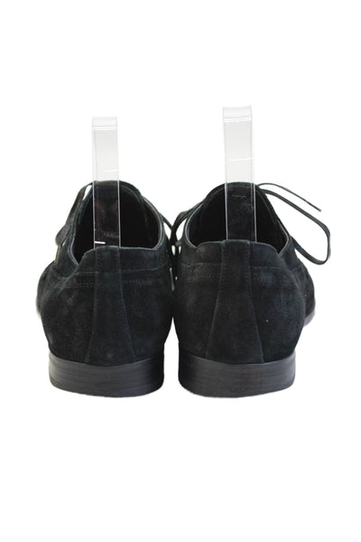 Dolce & Gabbana Mens Suede Cap Toe Lace-Up Formal Loafers Black Size 5.5