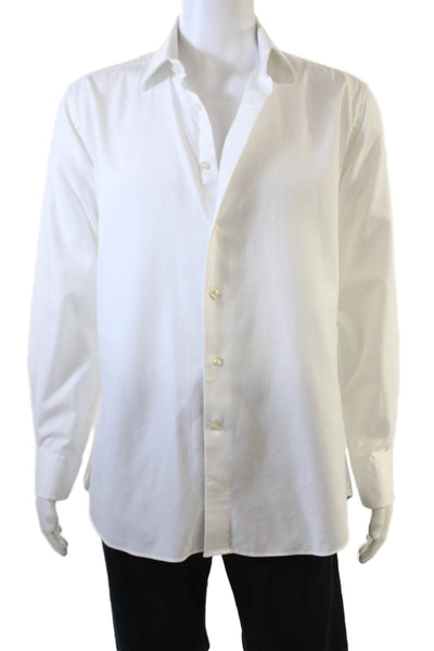 David Donahue Mens Button-Down Shirt White Size 34