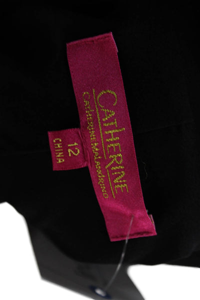 Catherine Catherine Malandrino Womens Open Front Blazer Black Size 12