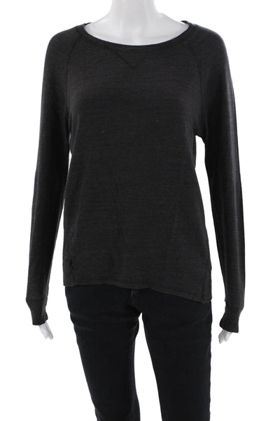 P.J. Salvage Womens Long Sleeve Pajama Top Gray Size S