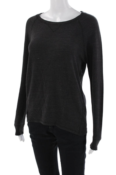 P.J. Salvage Womens Long Sleeve Pajama Top Gray Size S