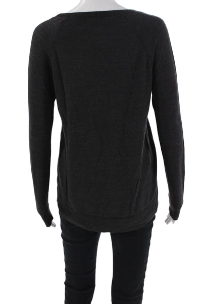 P.J. Salvage Womens Long Sleeve Pajama Top Gray Size S