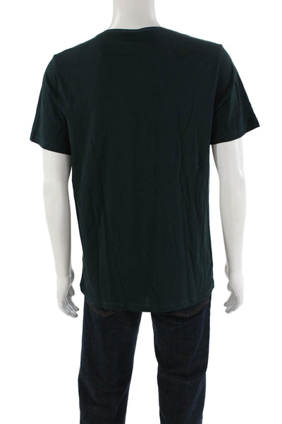 Zara Mens Short Sleeve Solid T Shirt Hunter Green Size L
