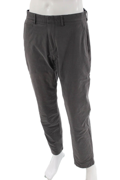 J Crew Mens Flat Front Straight Leg Casual Pants Gray Size 33x32