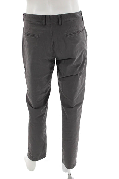 J Crew Mens Flat Front Straight Leg Casual Pants Gray Size 33x32