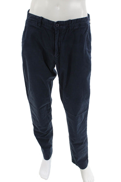J Crew Mens Cotton Flat Front Straight Leg Pants Blue Size 33