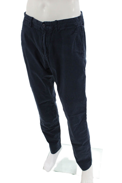 J Crew Mens Cotton Flat Front Straight Leg Pants Blue Size 33