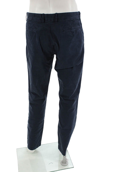 J Crew Mens Cotton Flat Front Straight Leg Pants Blue Size 33