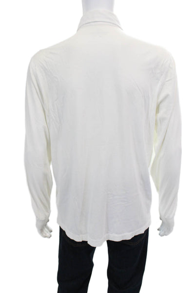 Vineyard Vines Mens Crew Neck Long Sleeves Polo Shirt White Size Medium