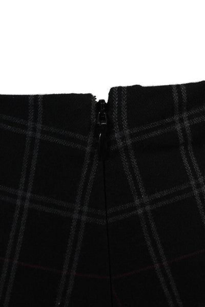 Bailey 44 Womens Plaid Zip Up Mid-Rise Flared Pants Green Size M