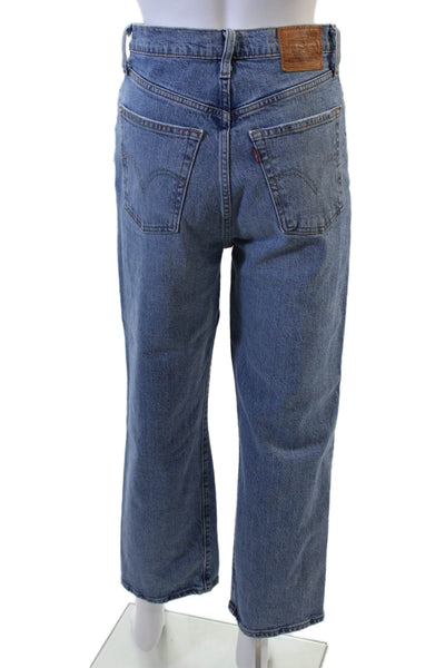 Levis Womens Cotton Denim Distressed High-Rise Jeans Blue Size 28
