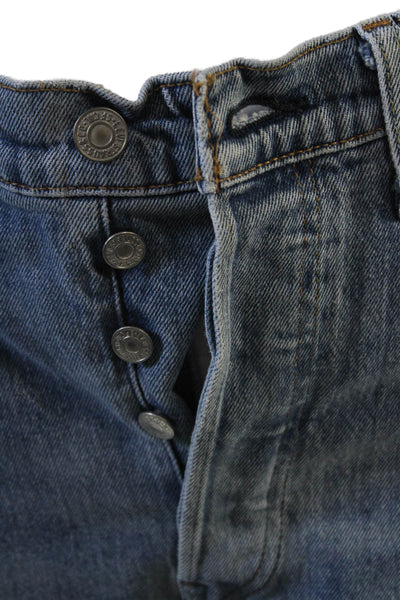 Levis Womens Cotton Denim Distressed High-Rise Jeans Blue Size 28