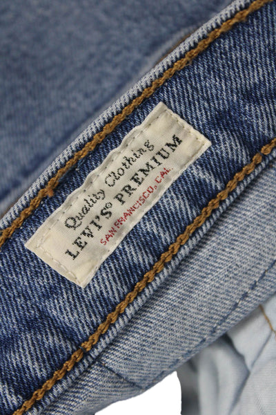 Levis Womens Cotton Denim Distressed High-Rise Jeans Blue Size 28