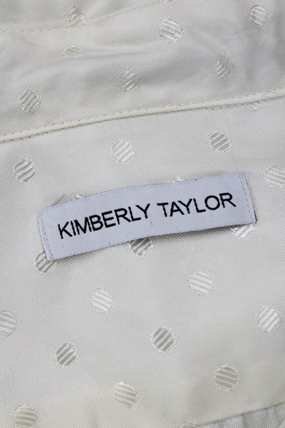 Kimberly Taylor Womens Two-Toned Polka Dot Blouse Top Black Size M